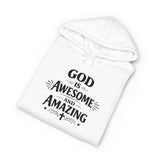 God Is Amazing Awesome Hoodie — Inspirational Christian Pullover (Psalm Sleeve)