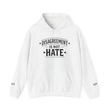 Hoodie — "Disagreement Is Not Hate" Christian Message Hooded Sweatshirt (Eph. 4:15)