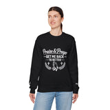 Crewneck Sweatshirt — "Praise & Prayer: Get Me Back to Better" Christian Prayer Design