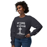 My Sins Met My Saviour Crewneck Sweatshirt — Christian Cross Faith Pullover