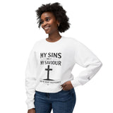 My Sins Met My Saviour Crewneck Sweatshirt — Christian Cross Faith Pullover