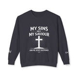 My Sins Met My Saviour Crewneck Sweatshirt — Christian Cross Faith Pullover